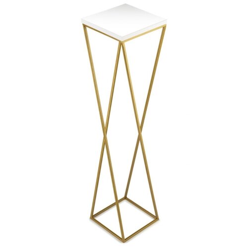  Stalak za cveće LOFT 100x24 cm zlatna/bela Slike