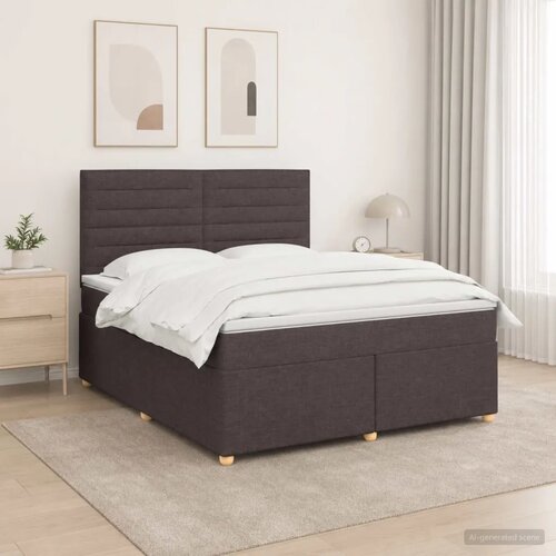  Boxspring krevet s madracem Tamno smeđa 160 x 200 cm Tkanina - Tamno smeđa 160 x 200 cm Dizajn linija Cijene