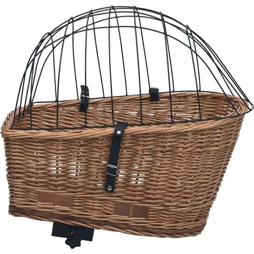VidaXL Stražnja ko&amp;scaron;ara za bicikl s pokrovom 55x31x36 cm prirodna vrba Slike