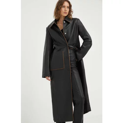 Remain Kožni kaput za žene, boja: crna, za prijelazno razdoblje
