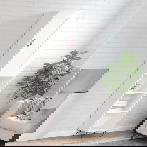 VidaXL Visoka komoda sjajna bijela 34 5x34x180 cm konstruirano drvo Slike