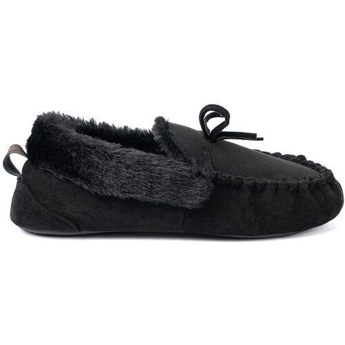 Shelvt Soft, black loafer slippers with a bow Slike