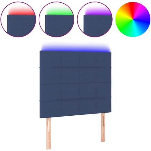 Maison Chic led posteljno vzglavje - vzglavna omarica - nočna omarica modro 100x5x118/128 cm blago, (21712943) Slike