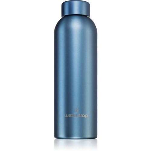 Waterdrop Thermo Steel Metal steklenica za vodo iz nerjavnega jekla barva Blue Brushed 600 ml Slike