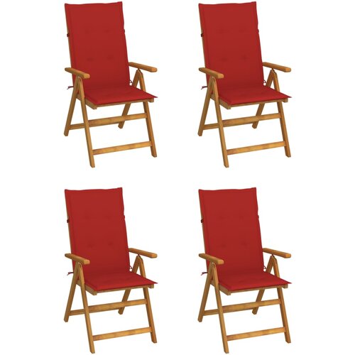  Vrtni stoli 4 kosi z blazinami trden akacijev les Slike