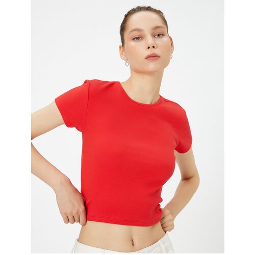 Koton Crop Basic T-Shirt Short Sleeve Round Neck Cotton Slike