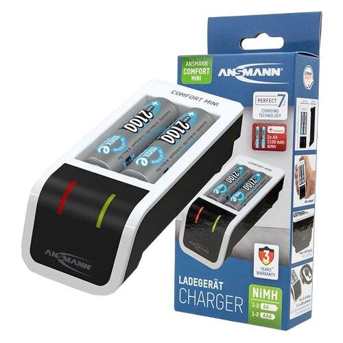 Ansmann Punjač za baterije Comfort mini, NiMH NiCd AA 2100 mAh, Crni Cene