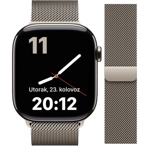 Apple Watch Series 11&nbsp;GPS + Cellular 42mm&nbsp;Natural Titanium Case with Natural Milanese Loop, (5000011456) Cene