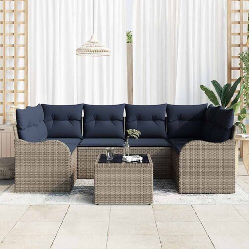  Sjedeća garnitura za vrt Siva 55 x 55 x 37 cm poliratan Slike