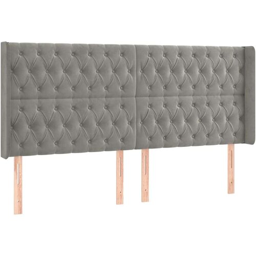 Uzglavlje svjetlosivo 203 x 16 x 118/128 cm bar&amp;scaron;unasto Slike