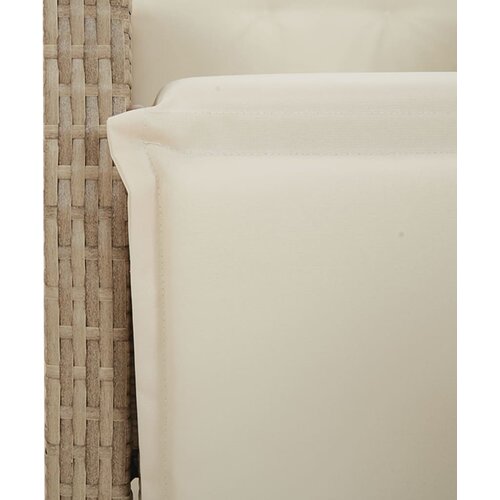  7-dijelni vrtni blagovaonski set od poliratana s jastucima bež 200 cm table length Slike