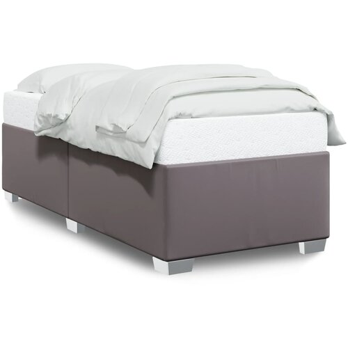 vidaXL Posteljni okvir siv 90x200 cm umetno usnje Cene