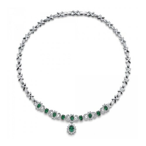  Ženska oliver weber princess emerald ogrlica sa swarovski zelenim kristalima ( 12032.205 ) Cene