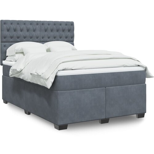 vidaXL Box spring posteljni z vzmetnico temno siv 140x190 cm žamet Cene