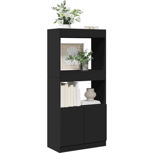 vidaXL Visoka omara črna 63x33x140 cm inženirski les Cene