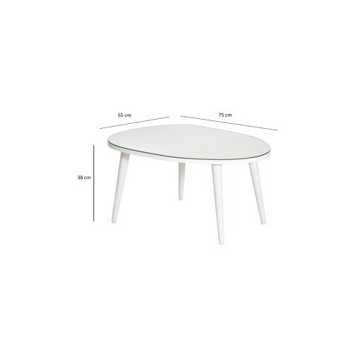  Klub sto Gusto 75x38x55cm Bijeli Slike