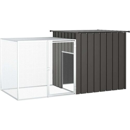 vidaXL Kletka za zajce antracit 200x91x100 cm pocinkano jeklo Cene