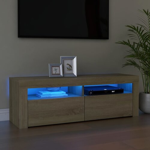 vidaXL TV omarica z LED lučkami sonoma hrast 120x35x40 cm Cene