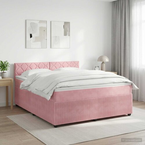  Boxspring krevet s madracem Ružičasta 180 x 200 cm Baršun Cene