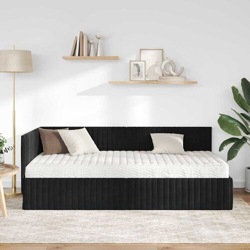  Kutni krevetni okvir s madracem 2 kom. Crna 100 x 200 cm Bar&amp;scaron;un Slike