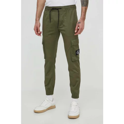 Calvin Klein Jeans Hlače za muškarce, boja: zelena, cargo kroj