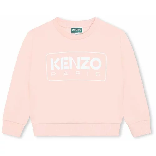 Kenzo Kids Otroški bombažen pulover roza barva