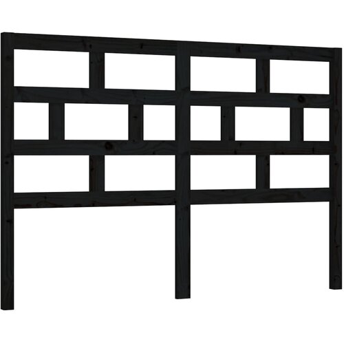 Maison Chic posteljno vzglavje - vzglavna omarica - nočna omarica črno 141x4x100 cm trdna borovina, (21706120) Slike