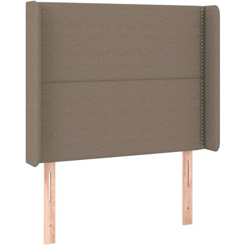  Krevet box spring s madracem LED smeđesivi 90x200 cm tkanina Slike