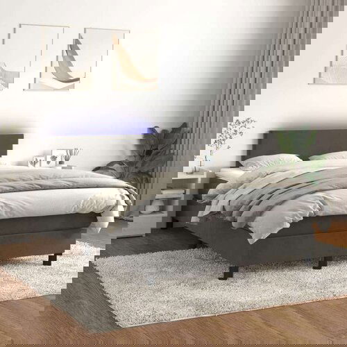  Krevet box spring s madracem LED tamnosivi 120 x 200 cm bar&amp;scaron;un Slike