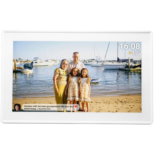 Denver PFF-1515W digital photo frame White 39.6 cm (15.6) Touchscreen Wi-Fi Slike
