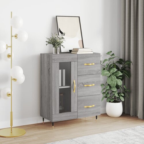 VidaXL Komoda siva sonoma 69,5x34x90 cm inženirski les Slike