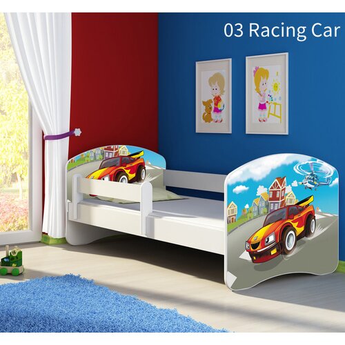  Otro&scaron;ka postelja ACMA z motivom, stranska bela 140x70 cm 03 Racing Car Cene