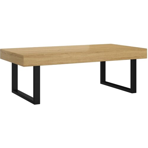 Maison Chic Klubska mizica - kavna mizica - Nizka mizica svetlo rjava in črna 120x60x40 cm MDF in železo, (21752681) Cene