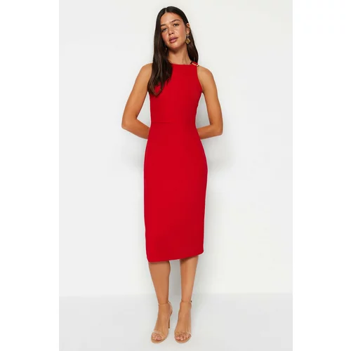 Trendyol Red Woven Dress With Accessory Detail