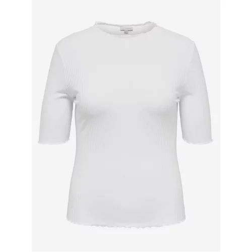 Only White Women's Ribbed T-Shirt CARMAKOMA Ally - Women