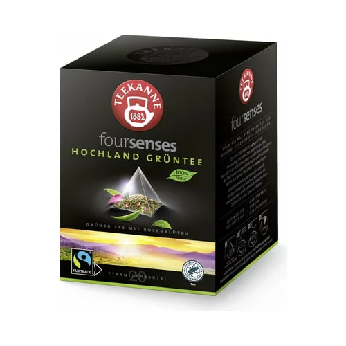 Teekanne Foursenses čajne piramide visokogorski zeleni čaj Fairtrade