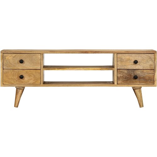 Maison Chic TV omarica - TV stojalo - Televizijska omarica 110x35x40 cm trden mangov les, (21700927) Slike