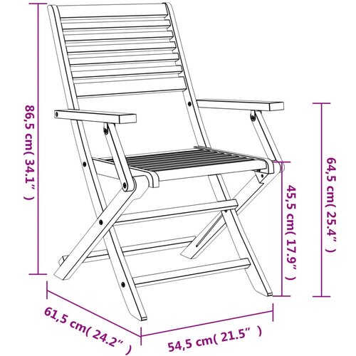  Sklopive vrtne stolice 2 kom 54,5x61,5x86,5 cm od drva bagrema Slike