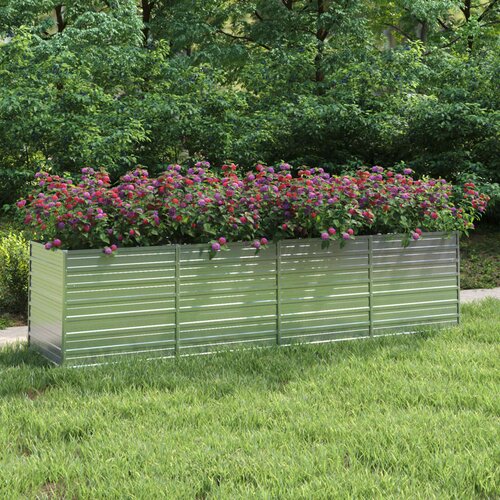 vidaXL Visoka greda 320x80x77 cm pocinkano jeklo srebrna Cene