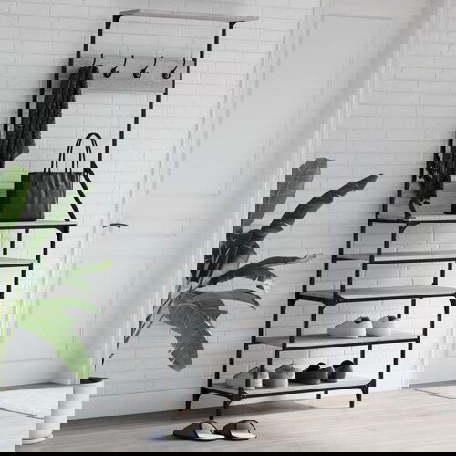 VidaXL Stalak za odjeću i cipele siva boja hrasta sonome 70x34x184 cm Slike