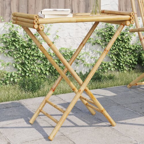 VidaXL Sklopivi stol s pladnjem 70 5 x 42 5 x 80 cm od bambusa Slike