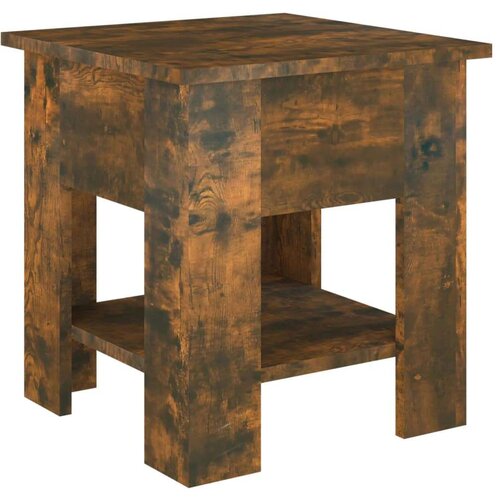 vidaXL Klubska mizica dimljeni hrast 40x40x42 cm konstruiran les Cene