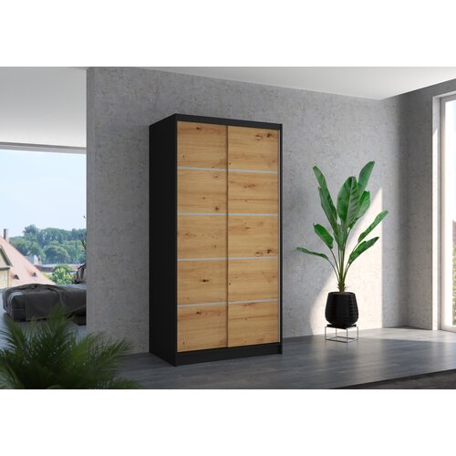 ADRK GARDEROBNA OMARA RIVA 100 CM (VEČ BARV)-Črna/artisan Cene