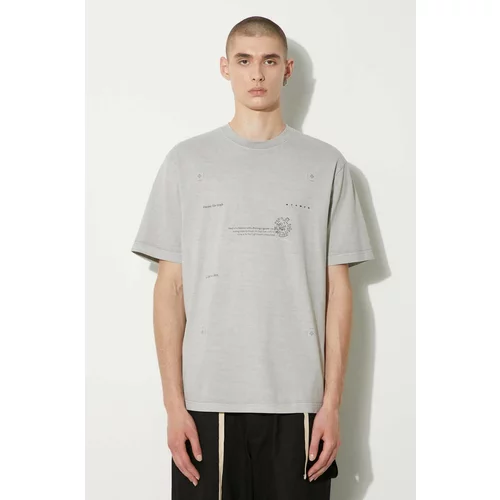 STAMPD Pamučna majica Skeleton Garment Dye za muškarce, boja: siva, s tiskom, SLA-M3246TE-FOG