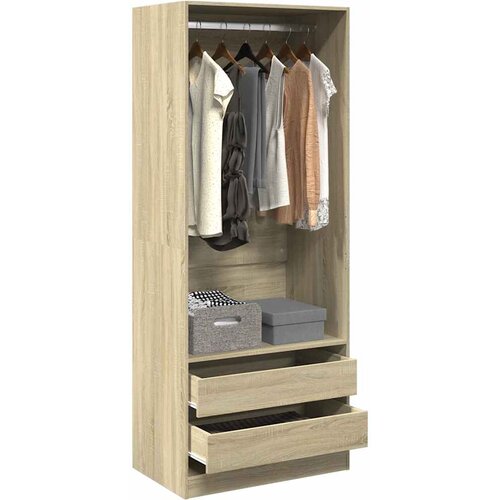 VidaXL Garderobna omara sonoma hrast 80x50x200 cm inženirski les Slike