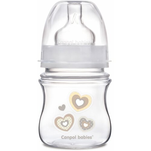 Canpol baby flašica široki vrat, antikolik - easy start beige- newborn baby 120 ml Slike