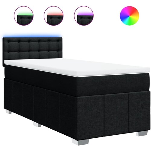 vidaXL Box spring postelja z vzmetnico črn 90x190 cm blago, (21306715) Cene