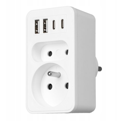  Produžni razvodnik 2x utičnica + 2x USB-C + 2x USB-A Slike