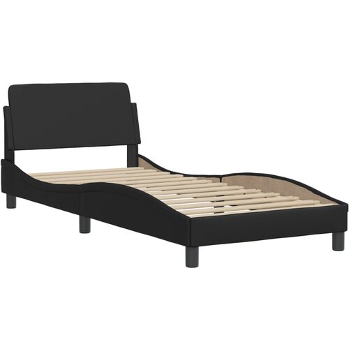 VidaXL Posteljni okvir z vzglavjem črn 90x190 cm umetno usnje, (21072890) Slike