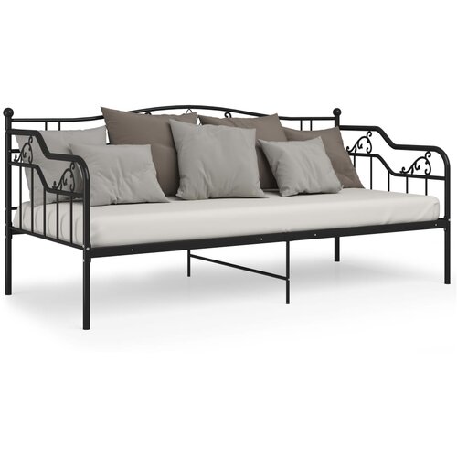  Okvir za krevet na razvlačenje crni metalni 90 x 200 cm Slike